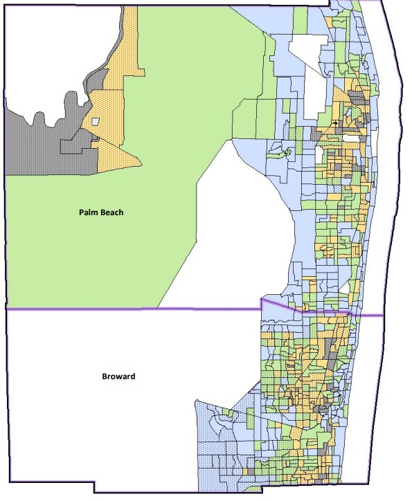 Palm Beach County & Broward County map