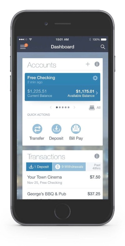 mobile phone screen with mobile app image